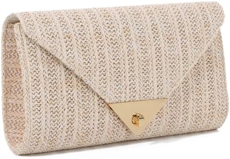 Straw Clutch Purse for Women Rattan Raffia Evening Handbags Summe...