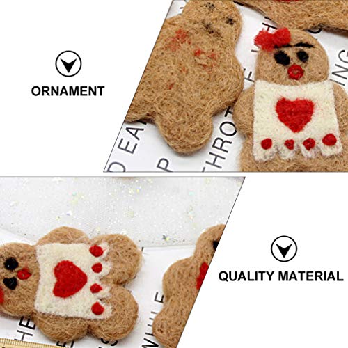 KESYOO 5 PeÃ§as Enfeites de PÃ£o de Gengibre de Feltro de Feltro Homem de Biscoito Diy Artesanato Ãr