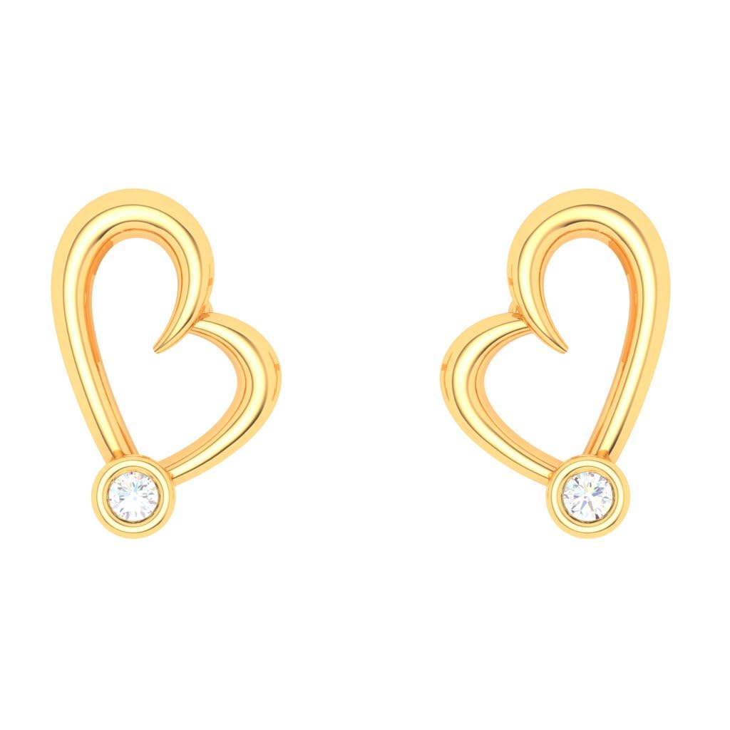 P.C. Chandra Jewellers Women 14Kt (585) Yellow Gold Heart Studs Earrings - 0.55 Grams (B0CNPCW73W) Amazon Price History, Amazon Price Tracker