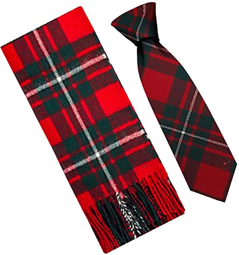 Ensemble écharpe et cravate MacGregor en laine d'agneau, l'excellence du tissage traditionnel.