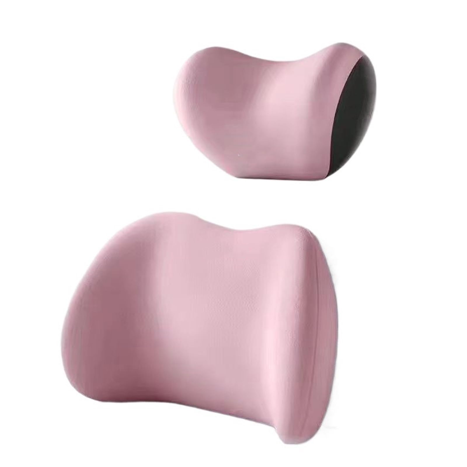 2 stücke Auto Lendenwirbelstütze Kopfstütze Nackenkissen Unterstützung Universal Nackenkissen Kissen Auto Memory Foam Lendenkissen Rückenstütze(Pink Set)