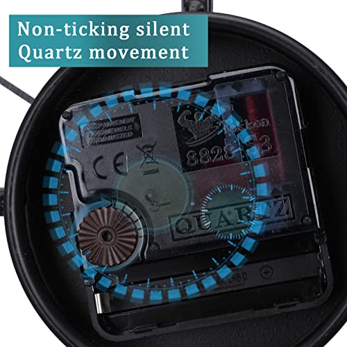 Bdor Modern Metal Wall Clocks 16 Inch Black Round Silent Non Ticking With Roman Numerals, Industrial Metal Clock Indoor Decor Battery Operated Clock For Kitchen,Living Room,Bedroom Wall Decor #TOP2