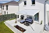 Gutta Terrassendach Premium | Tiefe 5060 mm | Weiß | Verschiedene Größen & Eindeckungen (Polycarbonat Stegplatten 16 mm weiß opal, 9135 x 5060 mm)