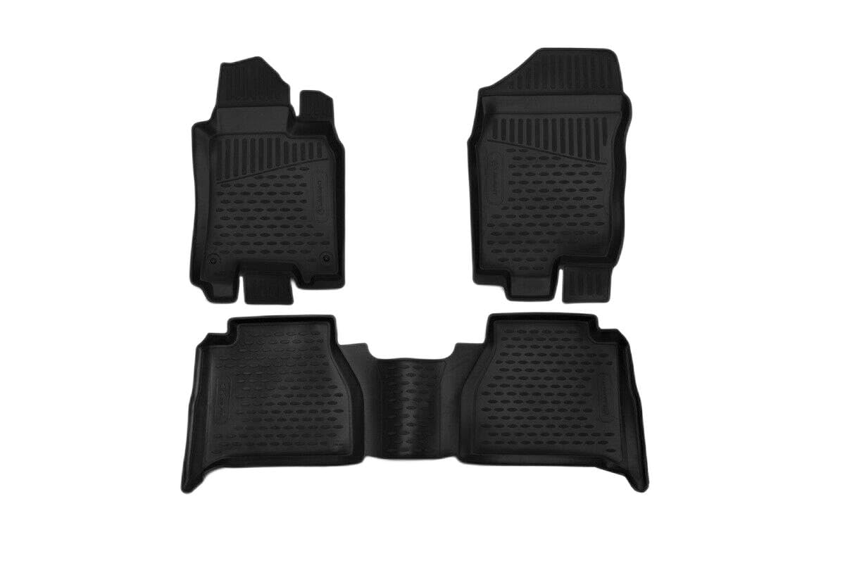 Element Right Hand Drive Tailored Custom Fit 3D Rubber Floor Mats for NISSAN Navara NP300 Automati transmission, 2016->, Double cab