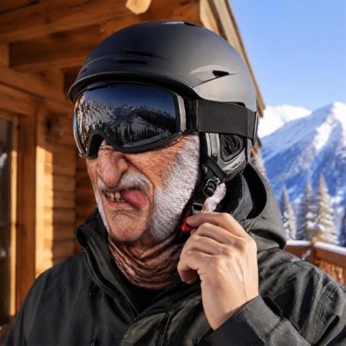 Funny Old Man Ski Mask Balaclava, Realistic Full Face Cover for Men Women - image 6