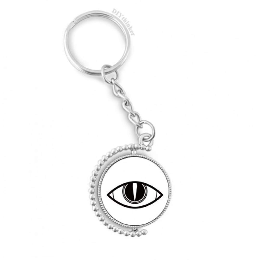 Llavero de anillo Pilgrim con patrón negro de vector giratorio del ojo 4