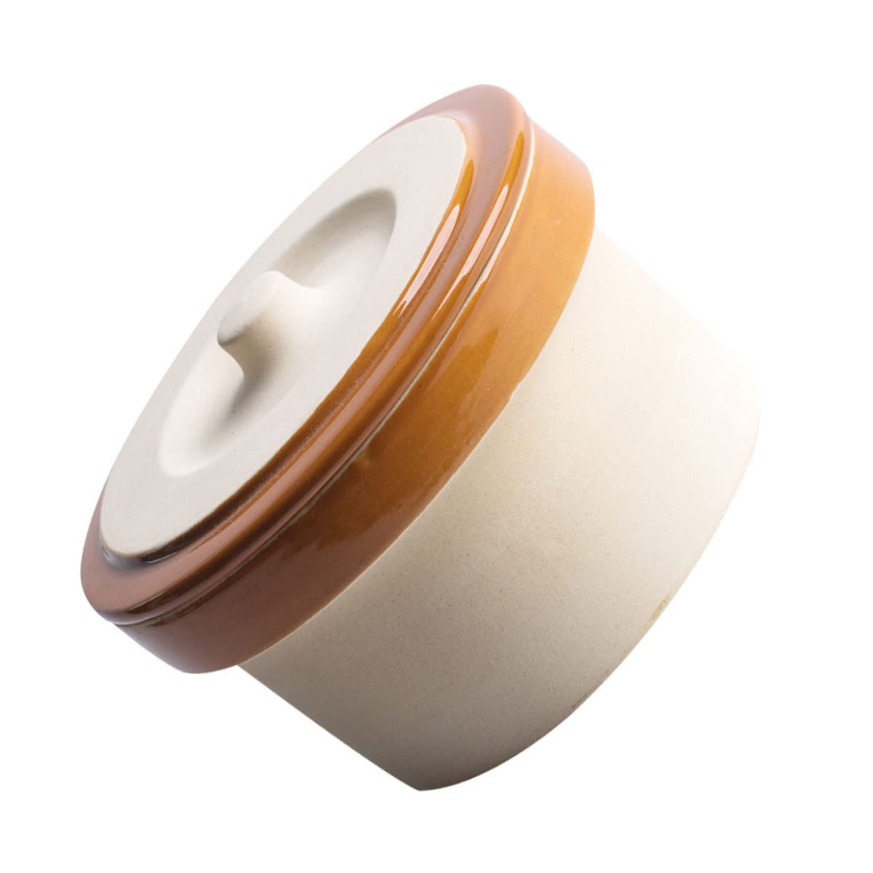LIFKOME Ciotola per Stufato con Coperchio in Ceramica Beige
