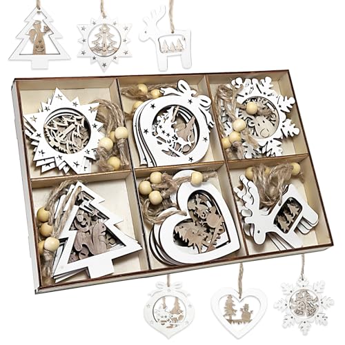 Alter Weihnachtsbaumschmuck 17 Primasage 24 Stück Weihnachtsbaumschmuck Holz Mit Hanfseil...