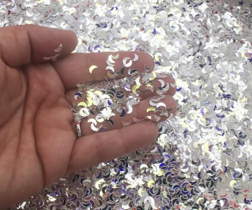 Silver and Gold Moon Glitter, Half Moon Glitter rdnqu (Bag: 5 Grams)