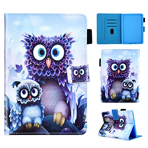 Robinsoni Case Compatible with Amazon Kindle paperwhite 1/2 / 3/4 Tablet Case Cute Cartoon Printed PU Leather Auto Sleep/Wake Kickstand Card Holder Tablet Case Folio Flip Magnetic Closure Case,Owl