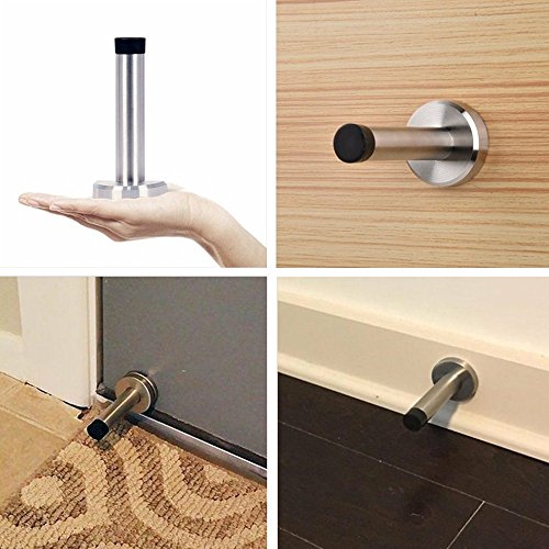 Door Stop 6 Pack, Oway Wall Door Stopper Sus 304 Stainless Steel Door Stop Wall Protector Brushed Finish Door Stop Bumper Works On Any Surface, 3.74Inch #TOP3