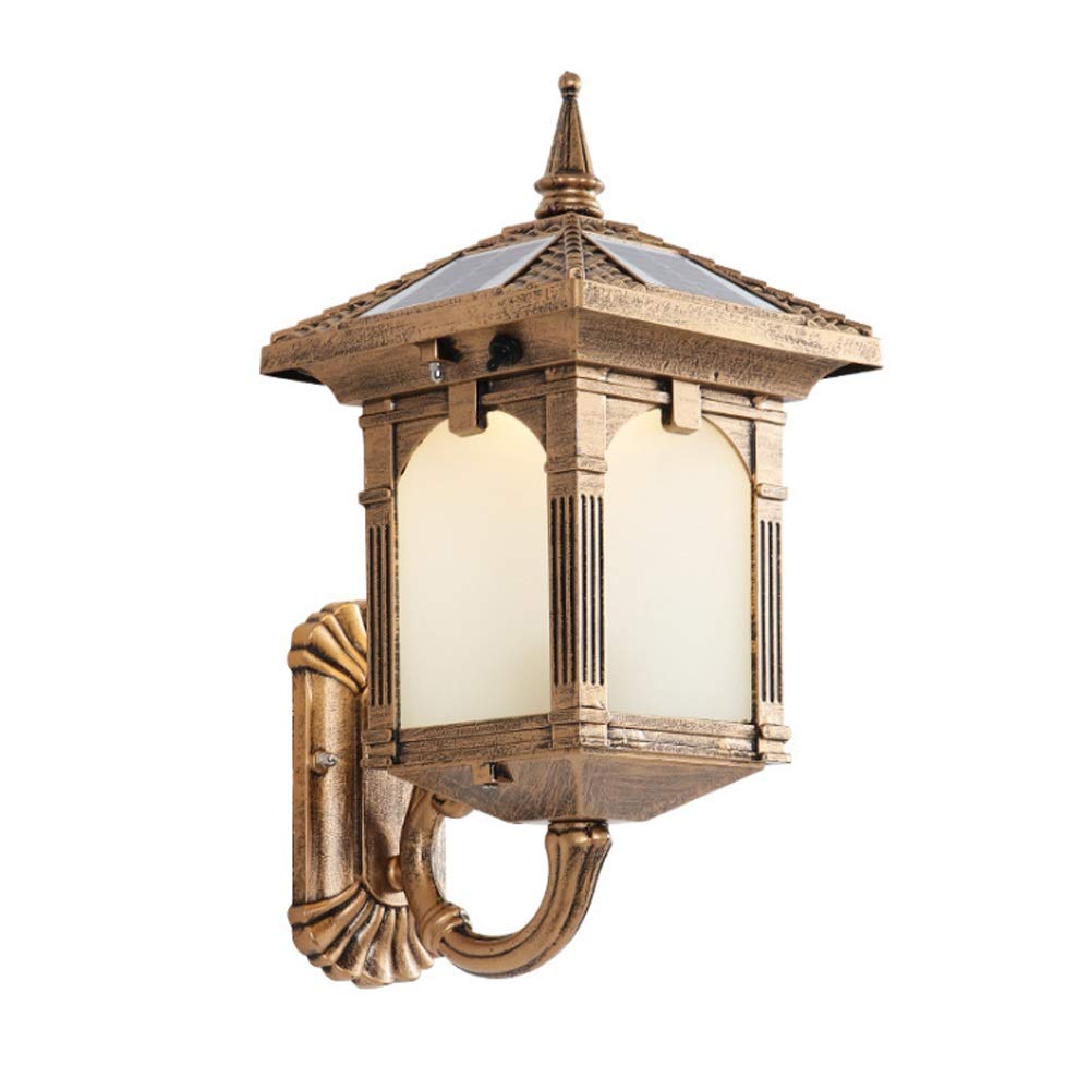 VDOQTLJT Fashion Aluminum Solar Wall Light Outdoor Waterproof Fireproof and Anti-corrosion Lamp Garden Courtyard Lighting Corridor Aisle Garage Sconce E27 Home Decoration Lantern Indoor an