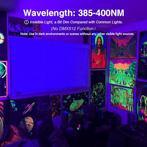 Image of Onforu 60W LED Black Light, Blacklight for Glow Party with Plug, 2 Pack