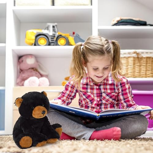 Image of Ditucu Black Bear Stuffed Animal 8 inch Cute Realistic Plush Toys Ultra Soft Plushies Gifts for Kids