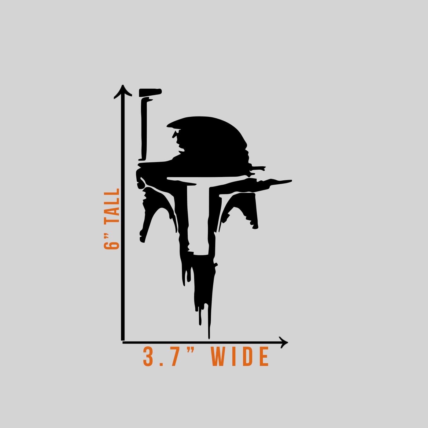 2 Pack Boba Fett Helmet Decals - White Vinyl Stickers 3.5x3.0 Inches