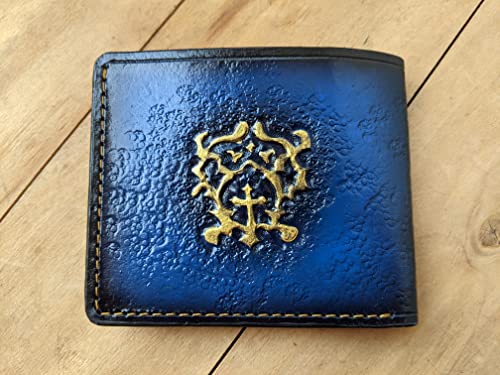 Anime wallet Castlevania, Bran Castle, Men's 3D Genuine Leather Wallet, Handmade wallet, Carved wallet, Tooled wallet, Airbrush Art, Biker wallet, Custom wallet, Personalized wallet3