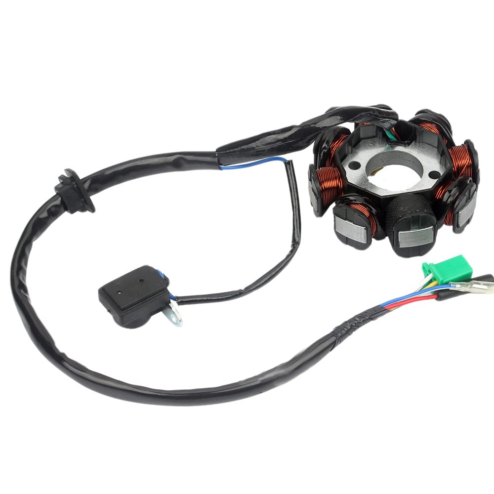 Stator Bobine 8x Pour Scooter 4 Temps GY6 50cc-150cc - Compatible TaoTao, Sunl, Etc., Remplacement Facile