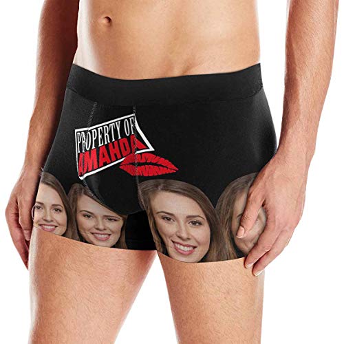 Custom Boxer Briefs for Men Property of Mine Underwear Personalized Funny Wife Face Shorts for Husband Gag Gift4