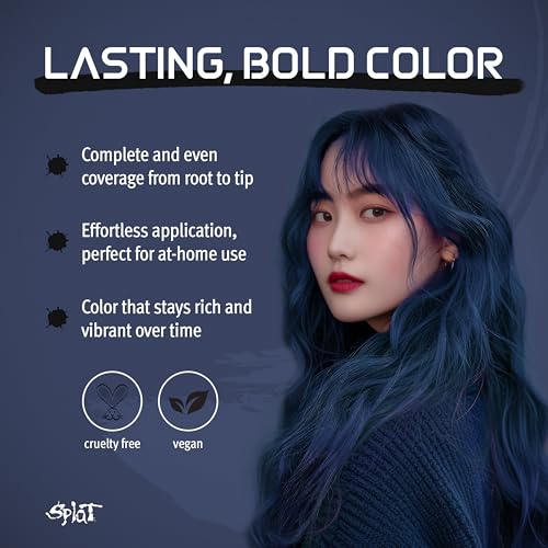 Splat Midnight Azure Semi-Permanent Blue Hair Color Kit No Bleach, Vegan, Cruelty Free - Image 3