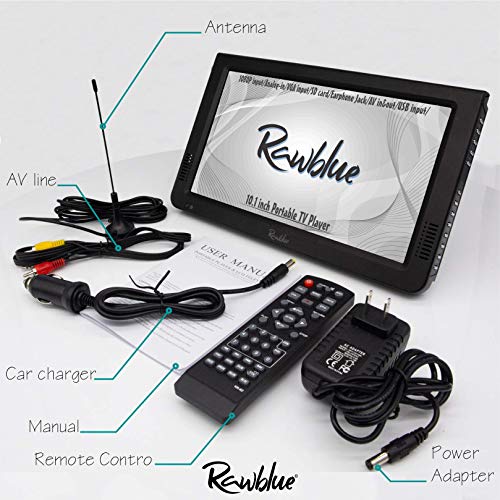 image for Rawblue 10 Inch Portable Digital ATSC TFT HD Screen Freeview LED TV fo