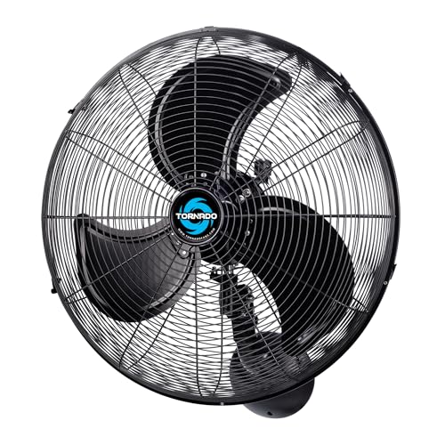 Tornado 20 Inch Pro Series Outdoor Wall Mount Fan, High Velocity, Waterproof, Oscillating, 3-Speed, 5250 CFM, UL Listed – For Industrial, Commercial, and Residential Use