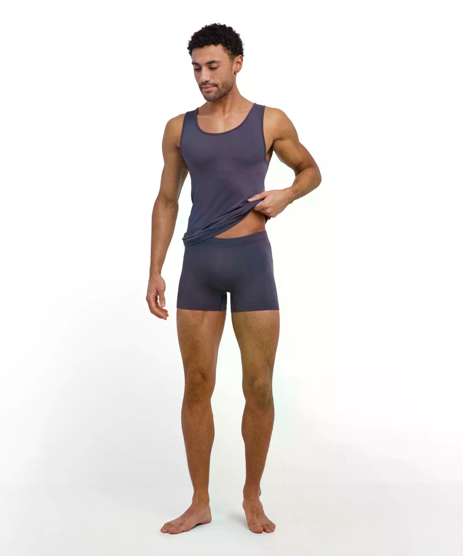 Falke Daily Seamless M S/L Sh Modal Nahtlos Intimo, Grigio Carbonio 3596, XL Uomo