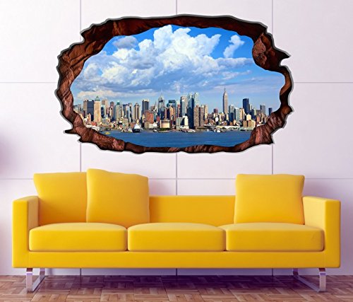 New York Wandtattoo Selbstklebend, 42x58 Cm – PVC-Vinyl Aufkleber Für Wohnzimmer & Schlafzimmer