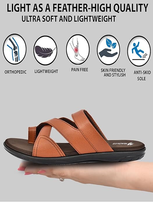 Image of HEALTH FIT Extra Soft Diabetic & Orthopedic Slippers /Doctor Chappal & Foortwear-Men