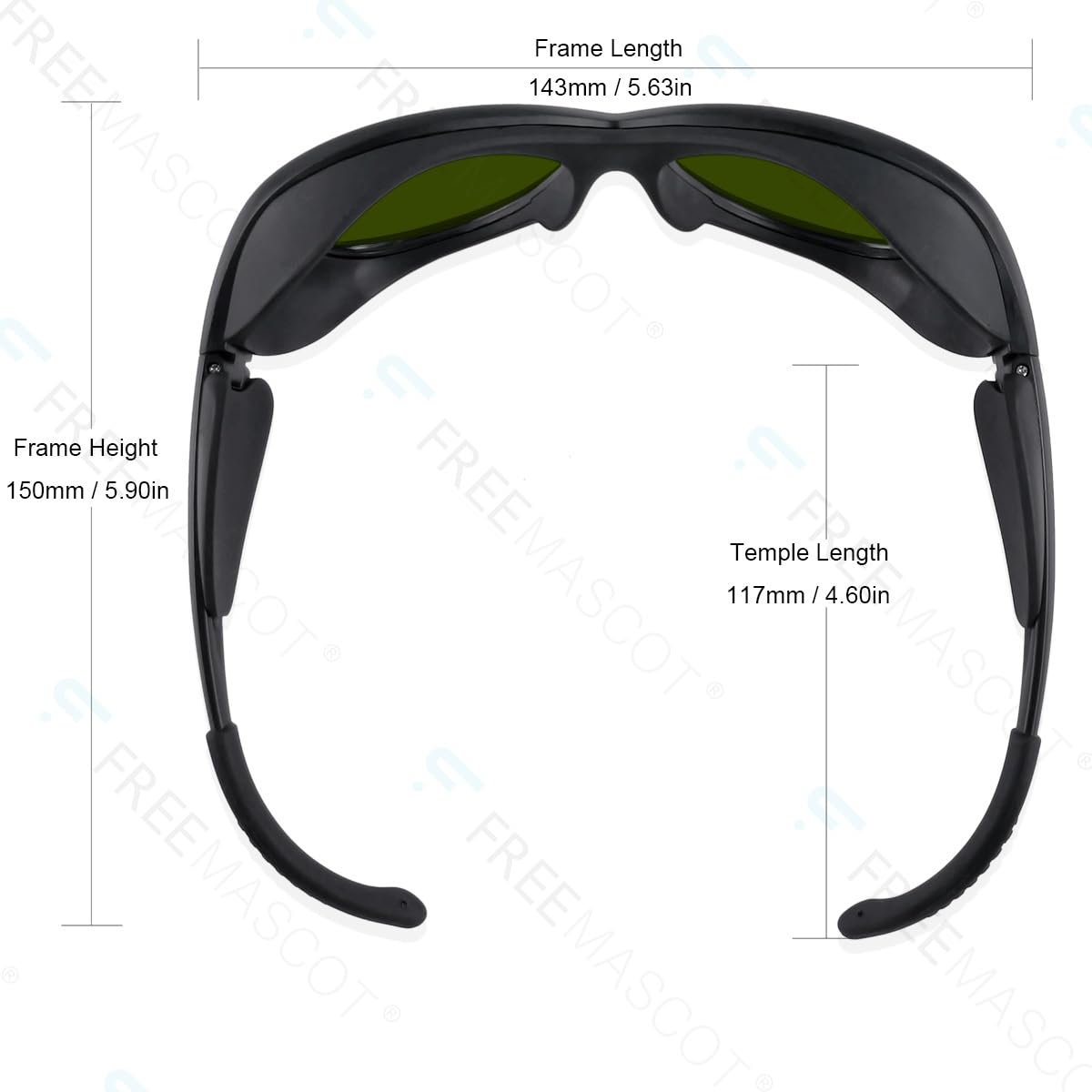 FreeMascot Gafas profesionales de seguridad láser IPL de longitud de onda de 190 nm-2000 nm para depilación, belleza láser y cosmetología