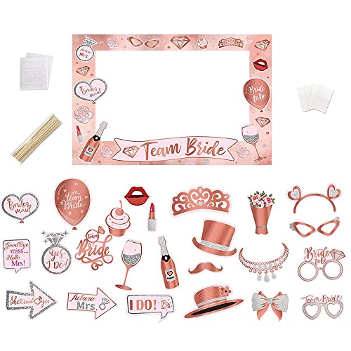 ZOOMPIL Boda Photo Booth Props, 25 Piezas Foto Props de Fiesta, DIY Cabina de Fotos para Despedida de Soltera, para Decoraciones de Fiestas Temáticas de Despedida de Soltera y Bodas
