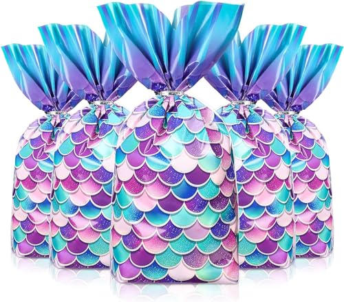 Micskin - 50 sacos de celofane de sereia para presentes, decorações de casamento e artigos de festa - de peixe