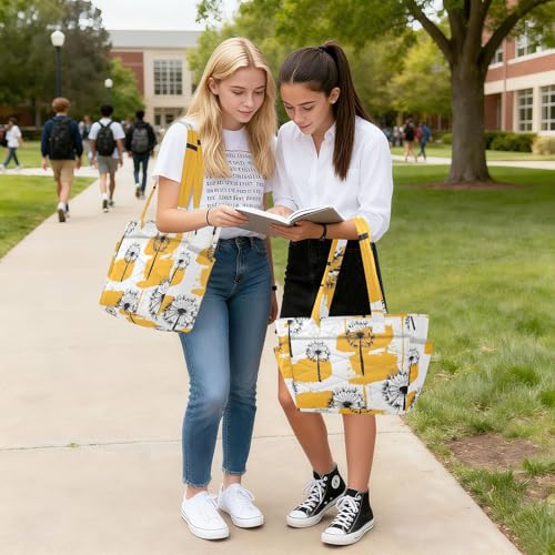 Bolso tote para mujer, amarillo, acolchado, con cremallera, tipo bandolera pequeña, ideal para trabajo, viaje y universidad miniatura 2