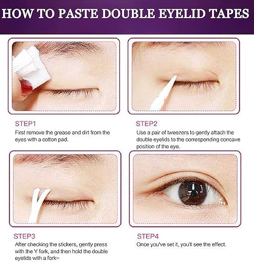 MURTISIDDH 600 Pair Eyelid Tape | Waterproof & Invisible Double Eyelid Stickers for Hooded Eyes Makeup | Eyelid Tape Tools Sticker Strips with Fork | Double Sided with Premium Looks Roll Case(Pack of 1) 2