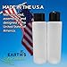 Earth's Essentials 2 Pack Refillable 16 Ounce HDPE Squeeze Bottles With Stand On The Cap Dispenser Tops-Great For Lotions, Shampoos, Conditioners and Massage Oils From (BLACK CAP)