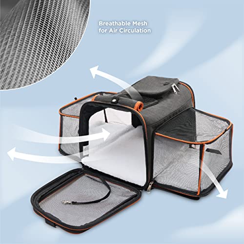Lesure Tsa Airline Approved Cat Carrier - Expandable Pet Carrier, Travel Pet Carriers For Small Dogs, Soft-Sided Puppy Carriers With Sherpa Pad, 18X11X11 Inch #TOP3
