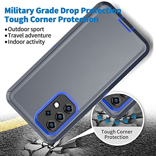 Anloes Case For Samsung Galaxy A53 5G, Galaxy A53 5G Phone Case Heavy Duty Shockproof Dustproof Rugged Defender Protective, 3 In 1 Bumper Cover For A53 5G Blue(Without Screen Protector) #TOP5