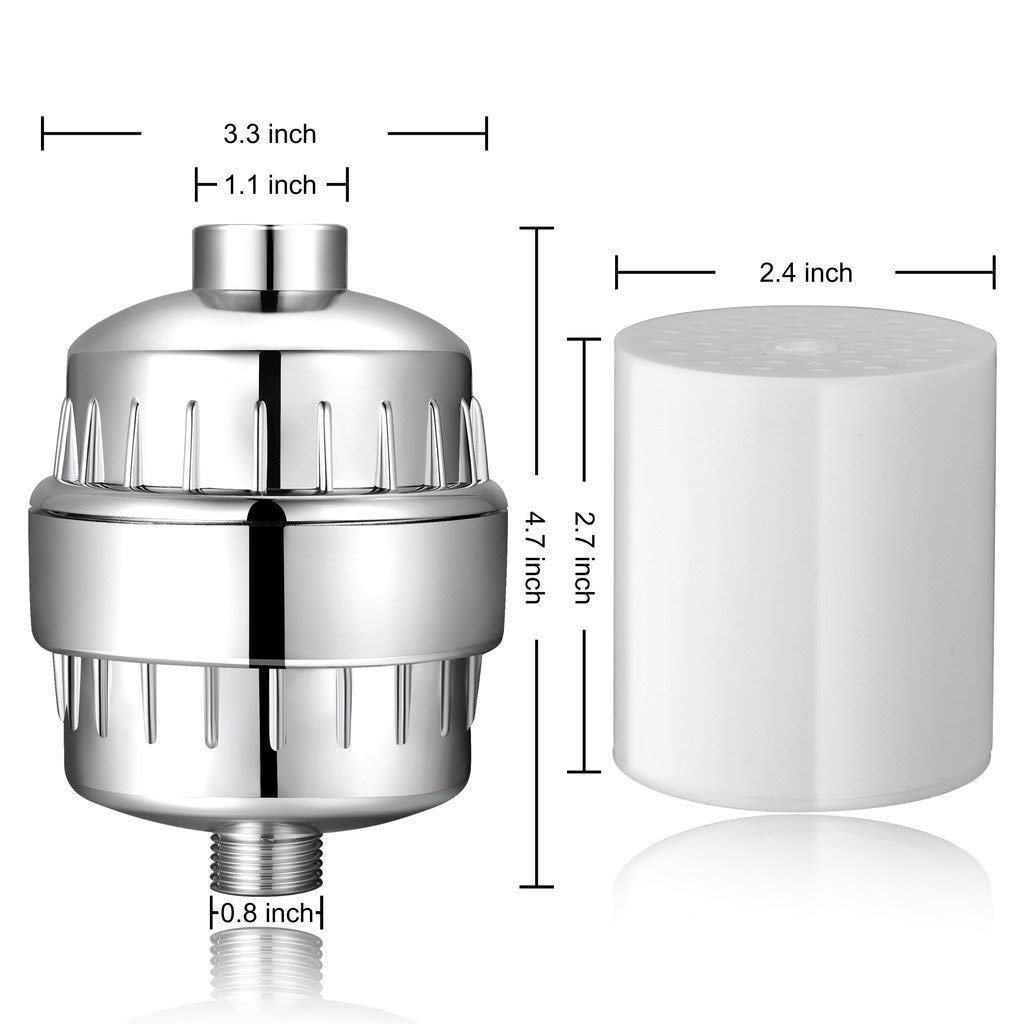 Filtro de ducha para agua dura, cabezal de ducha de filtro de 20 etapas con carbón activado para eliminar el cloro y reducir la picazón seca de la piel, purifica el agua para una piel más saludable