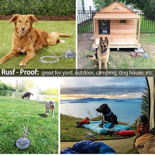 CiCixixi Hund Anlegepflöcke 360°Grad Hundeanker, Bodenanker für Hunde Abnehmbar, Edestahl Hundepfahl Nicht inkl. Hundeleine, Hund Bodenanker Erdanker für Outdoor Garten