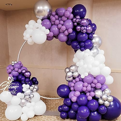 Image of Voircoloria 110pcs Dark Purple Balloons 12inch Deep Purple Latex Party Balloons for Halloween, Graduation, Wedding, Birthday, Baby Shower, Anniversary, Valentine's Day Party Decorations
