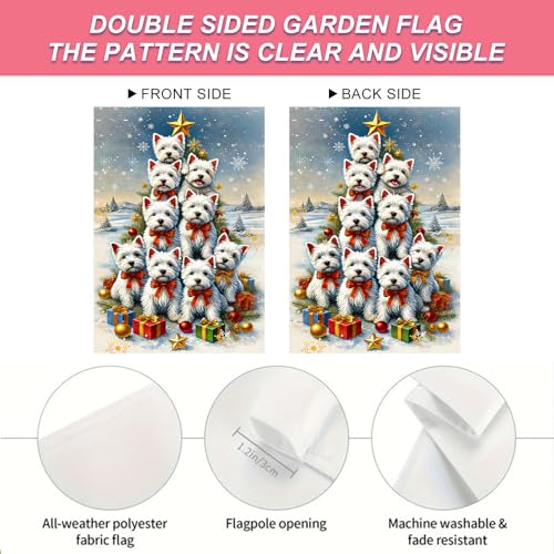 Image of BlissYard Christmas Cat Garden Flag 12x18 Inch Polyester