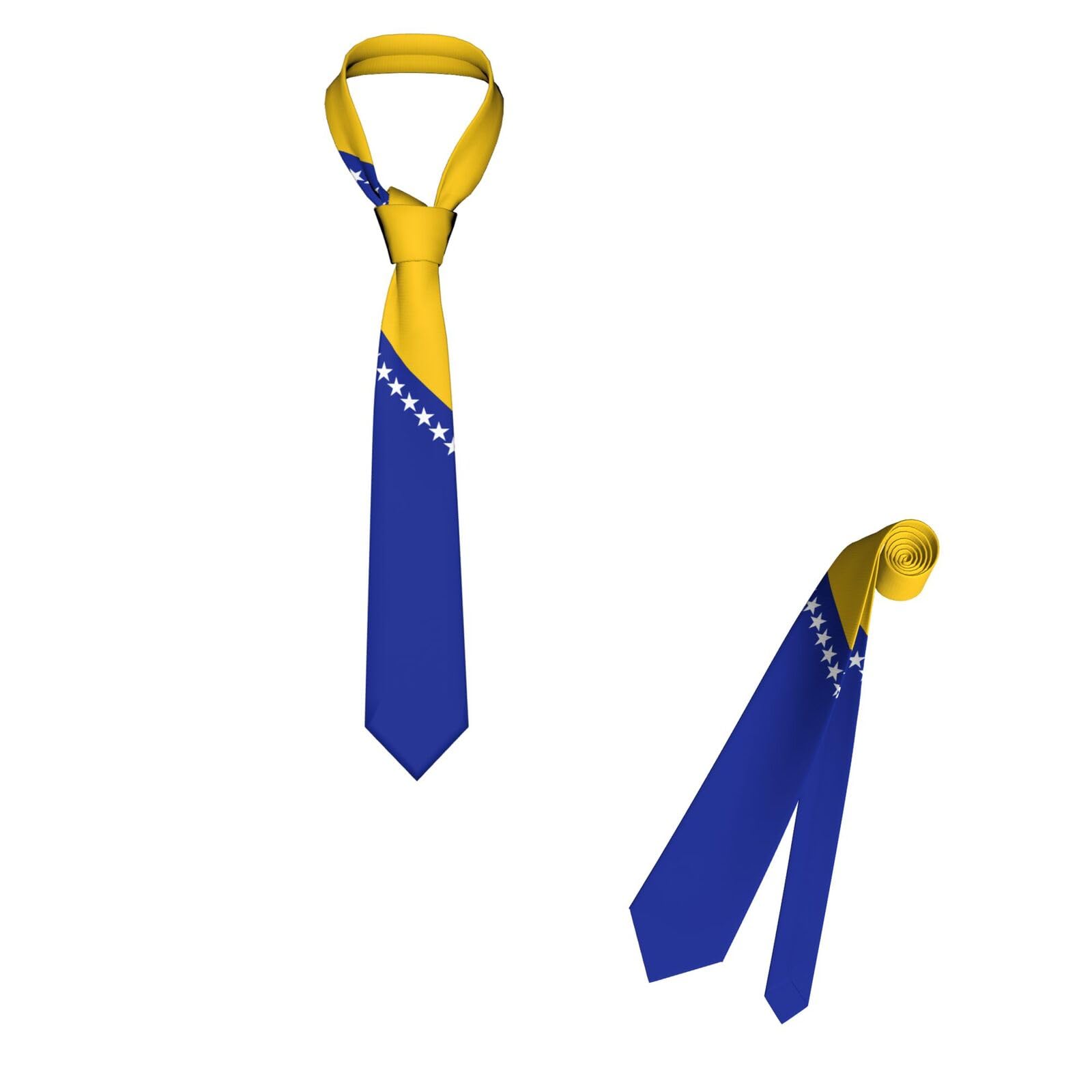 YiiLi Bosnia And Herzegovina Flag Emblem Necktie Patriotic Pride Graduation Ties Men Formal Business