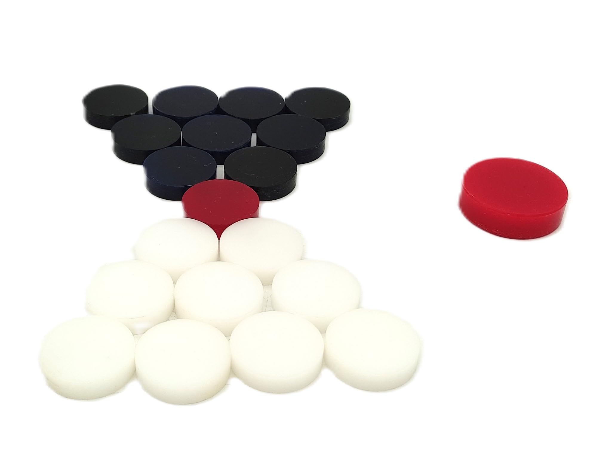 Carrom Board Coins/Carrom Board Acrylic Coins, 9 White, 9 Black, 1 Red, 1 Heavy Duty Striker (pack/set of 20)