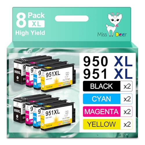 Image of Miss Deer 950XL 951XL Ink Cartridges Combo Pack for HP 950 951 XL