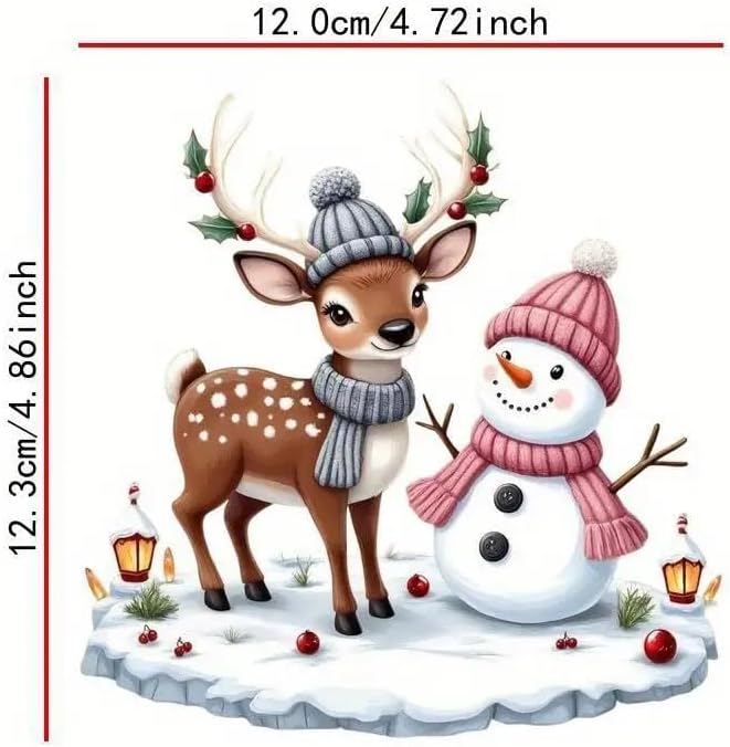 Snowman Reindeer Through Wall PVC Vinyl Car Decals Stickers Waterproof Self-Adhesive Decals for Cars, Laptops, Trucks, Motorcycles Wall Window Luggage Scratch Cover Door Decor Sticker - Image 2