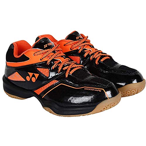 Image of Yonex PowerEX Power Cushion Non-Marking Badminton Court Shoes, Black /Orange - 8 UK