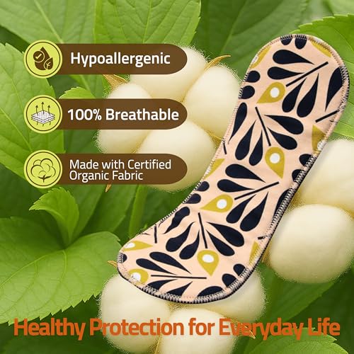 Sin alas – Salvaslips lavables con adhesivo (M, x7) – Salvaslip reutilizable de algodón orgánico lavable a 95 °C para pérdidas diarias – Transpirable, cómodo, seguro y sin olores - imagen 3