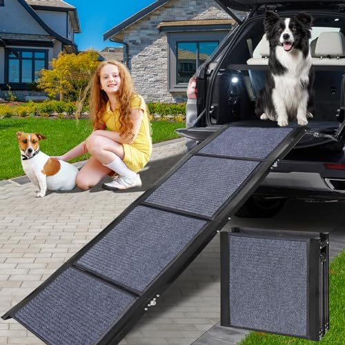 Dog Ramp for Car, VASALAID 19.7" Wide & 67" Long Folding