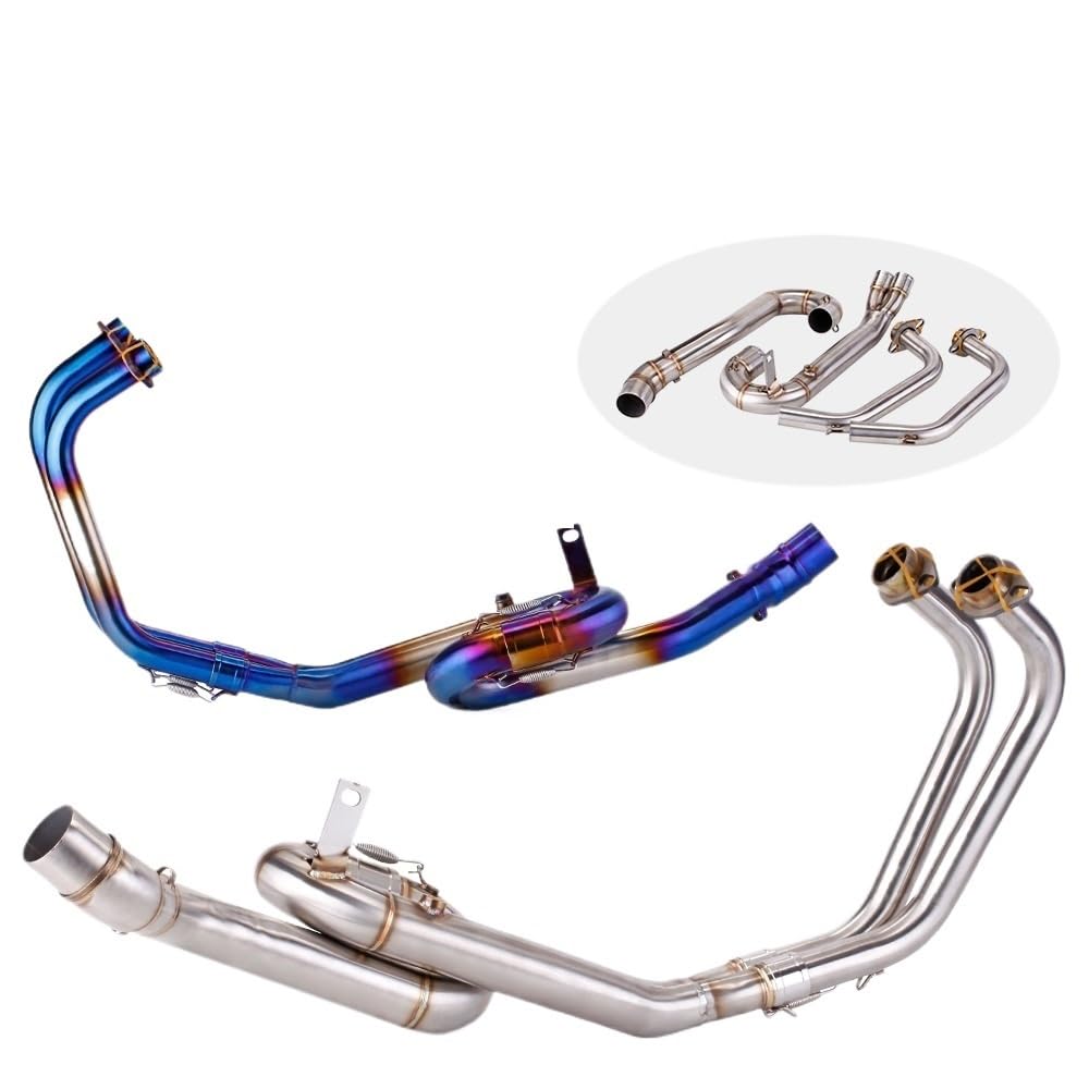 rura wydechowa motocyklowy wydech Pełny Układ Wydechowy Rura Środkowa Slip On Pasuje Do Yamaha YZF R25 R3 MT03 2015 2016 2017 2018 2020(Type A)
