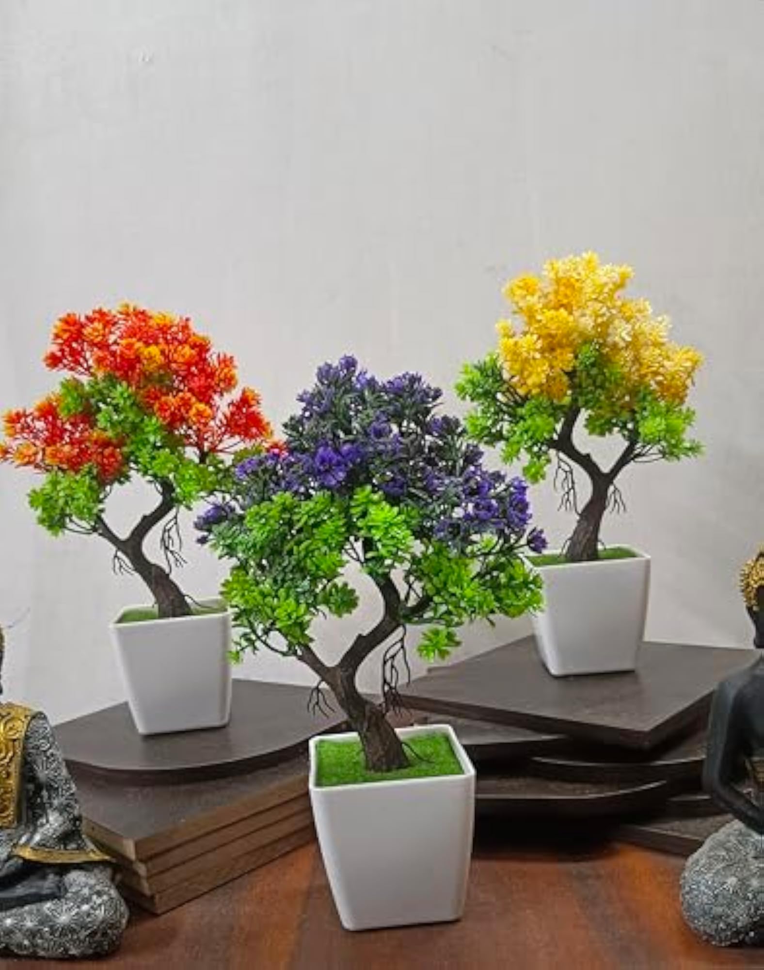 Set of 3 Mini Faux Plants for Home Decoration