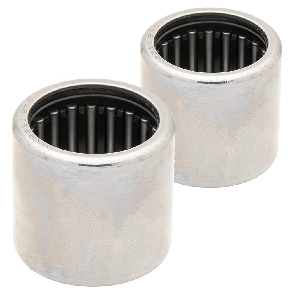 [2-Pack] HK2530-2RS - Drawn Cup Needle Roller Bearing, Double Lip, Open End, Under Roller Diameter: 25 mm, OD: 32 mm, Width: 30 mm